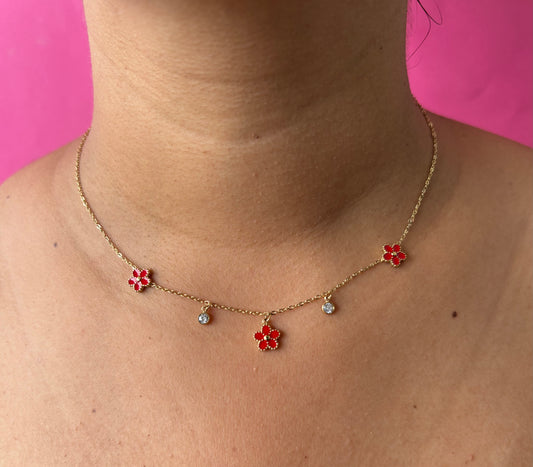 Collier fleurs
